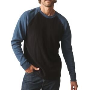 NWOT American Giant Men’s French Rib Raglan Colorblock Medium Blue Black